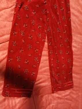 Mc Kids Girls  Vintage Red Floral Pants